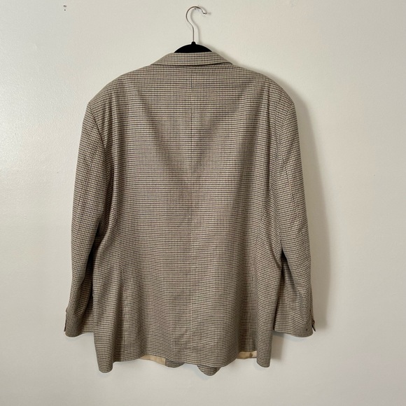 Classic Oscar de la Renta Mini Houndstooth Full Lined Sport Coat Suit Jacket 48L - Picture 4 of 10